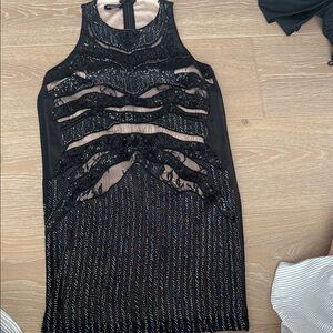 bebe Black and Silver Mini Dress